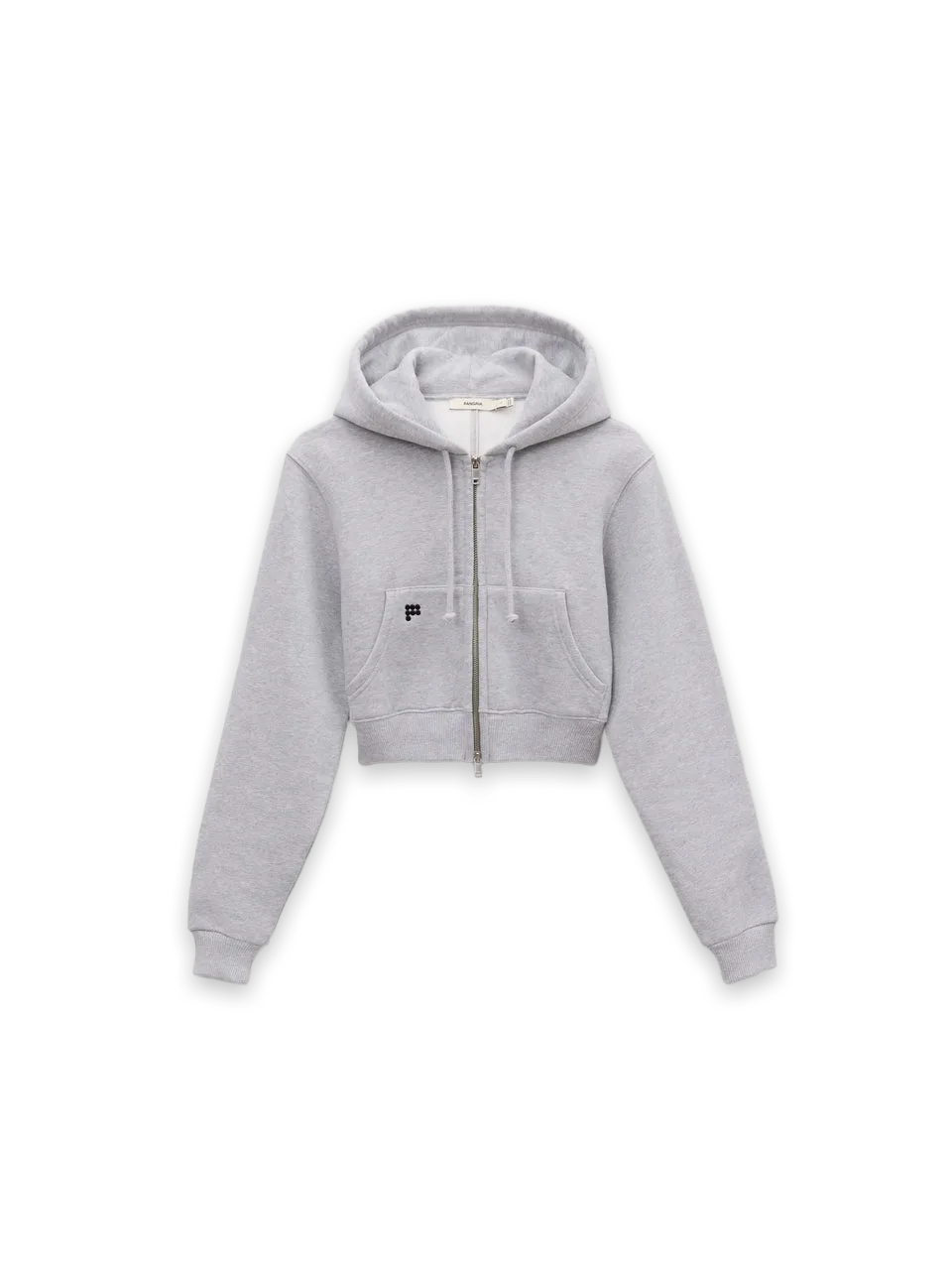 Pangaia Womens Heavyweight Cropped Hoodie—Grey Marl