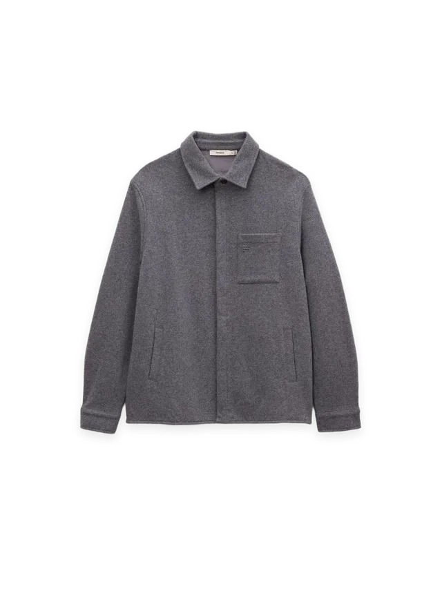 Pangaia Mens Wool Jersey Shirt—Grey Marl