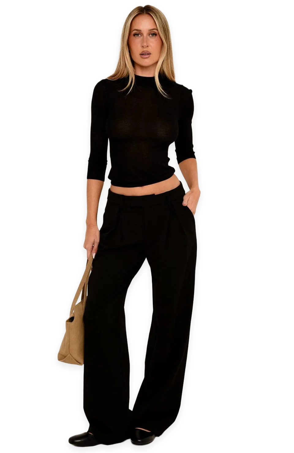 White Fox I Have No Notes Wide Leg Pants Black, photo 3