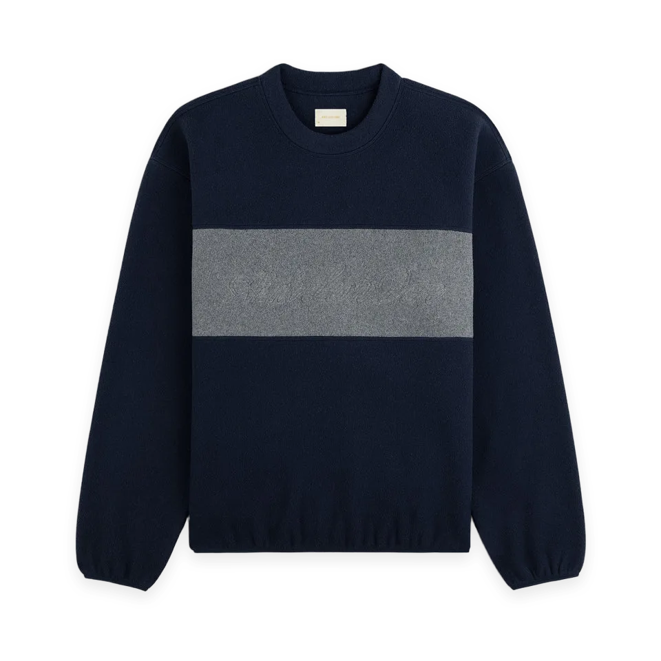 Aimé Leon Dore Fleece Script Paneled Crewneck Sweatshirt