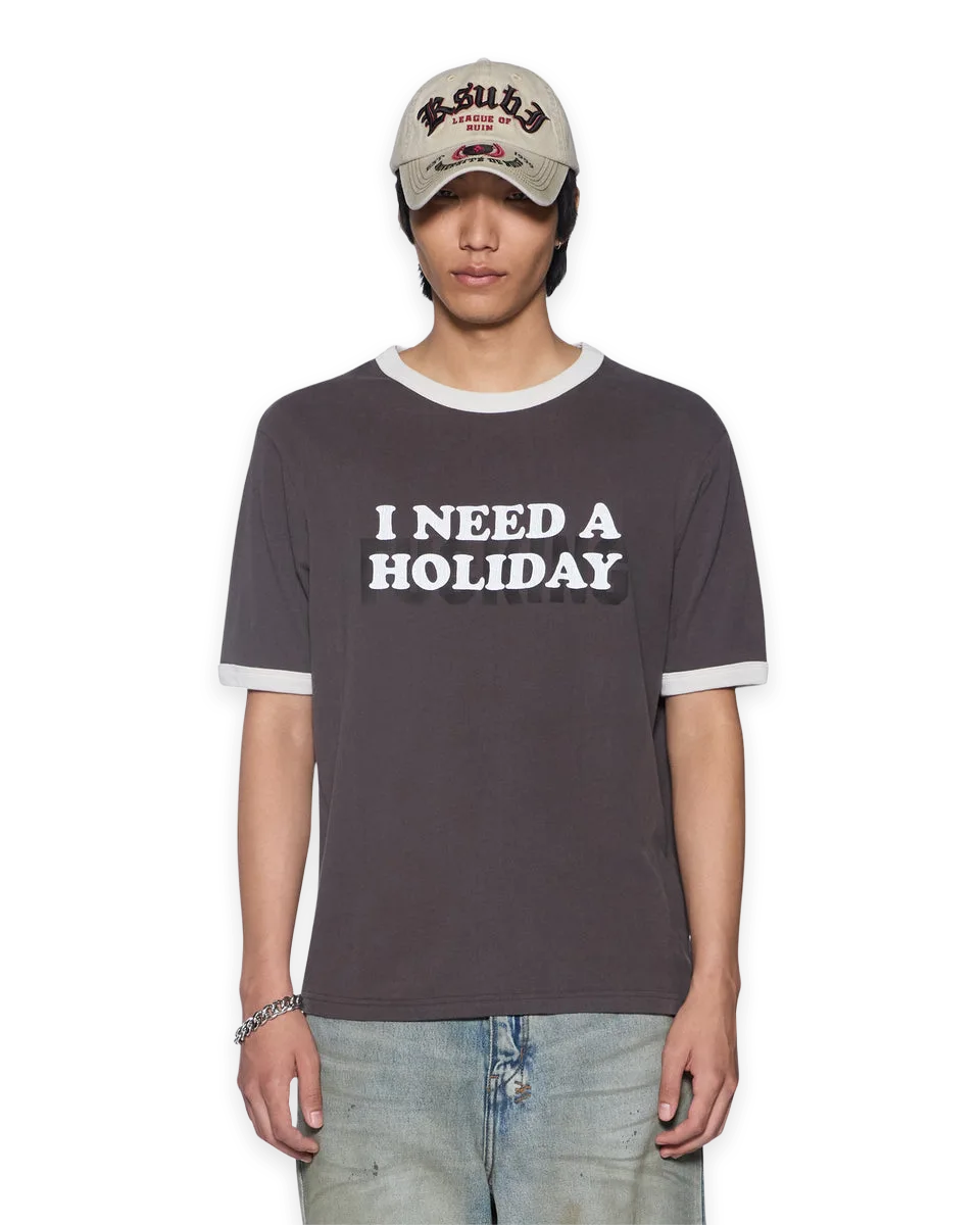 Ksubi HOLIDAY RINGER SS TEE FADED BLACK