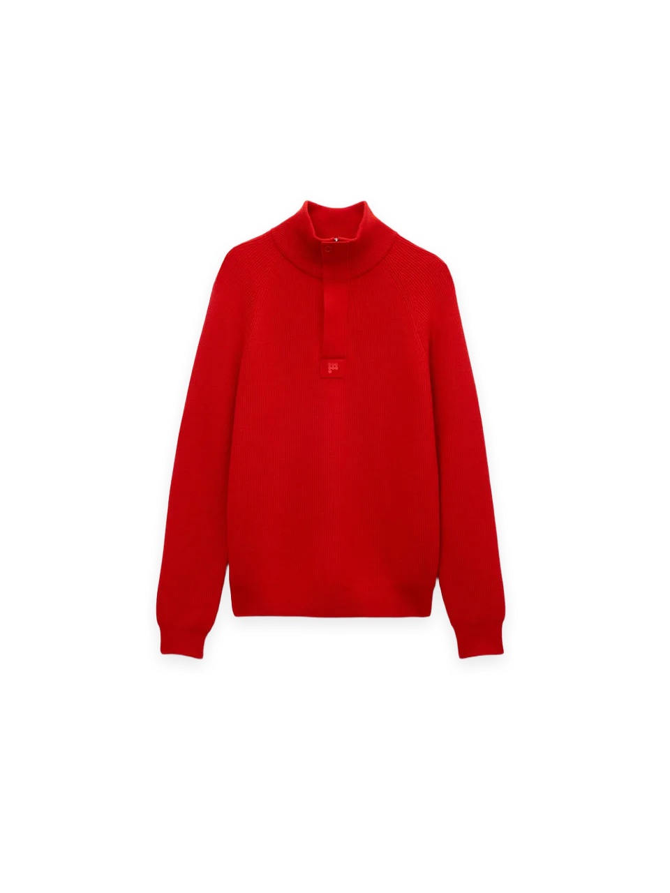 Pangaia Mens Merino Wool Half Zip Sweater—Coral Red
