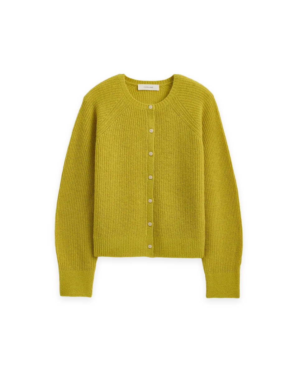 Everlane Ribbed Cropped Cardigan in Alpaca