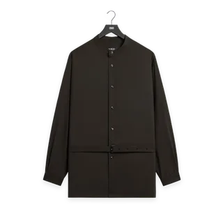 Kith Giorgio Armani & Kith Virgin Wool Belted Shirt · Ganache