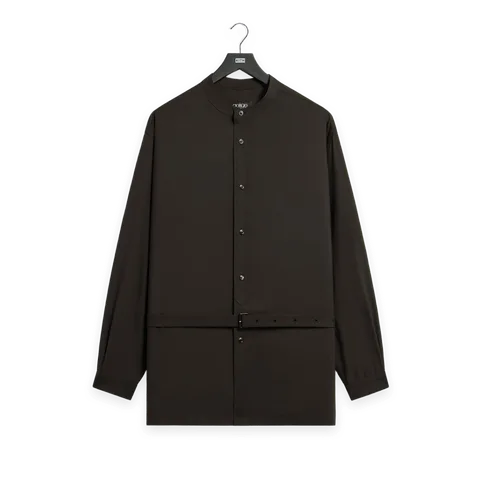 Kith Giorgio Armani & Kith Virgin Wool Belted Shirt · Ganache