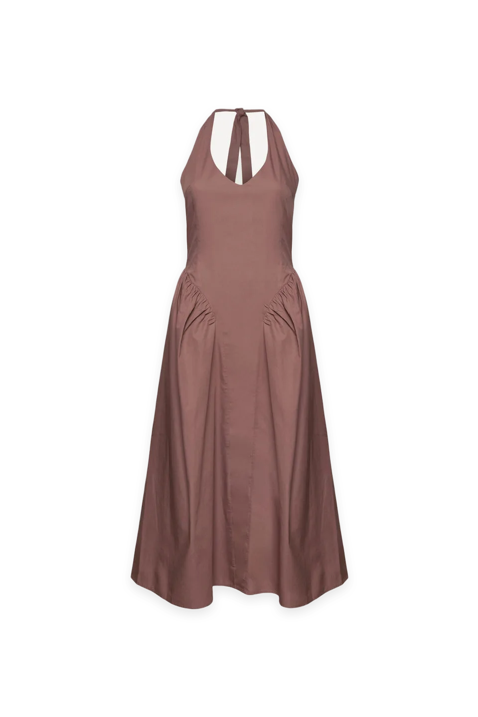 Oak + Fort COTTON POPLIN HALTER MIDI DRESS
