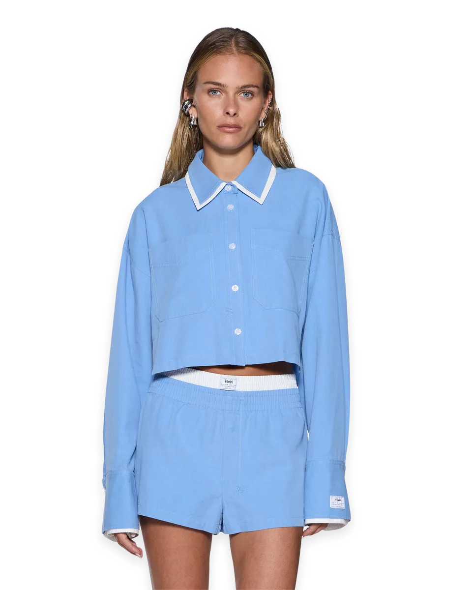 Ksubi BALTER LS SHIRT BRIGHT BLUE/WHITE
