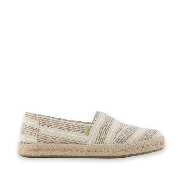 TOMS Womens Alpargata Rope 2.0 Espadrille Natural Metallic Stripe