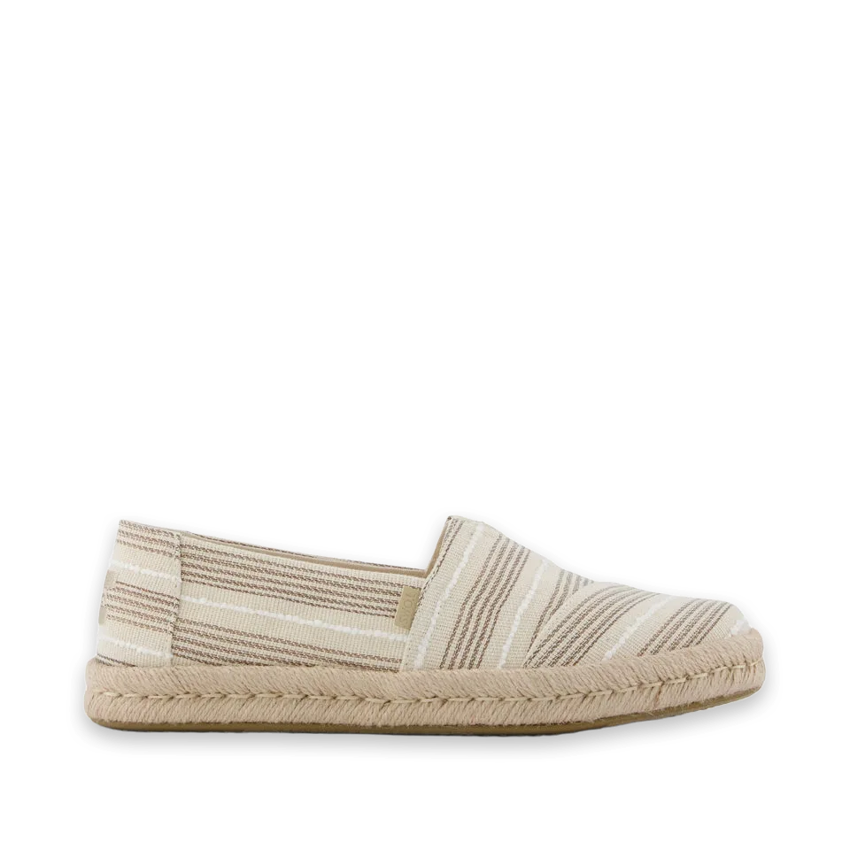 TOMS Womens Alpargata Rope 2.0 Espadrille Natural Metallic Stripe