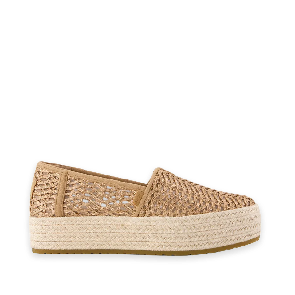 TOMS Womens Valencia Platform Espadrille Bronze Deco Basket Weave