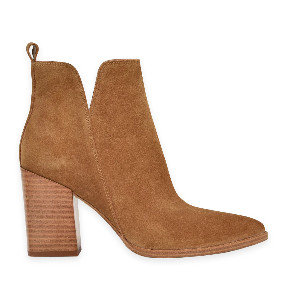 Nine West Birds Block Heel Leather Booties