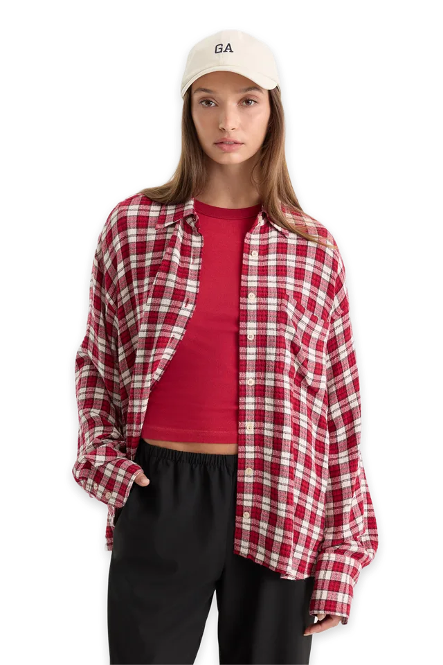 Good American THE CRINKLE EASY SHIRT