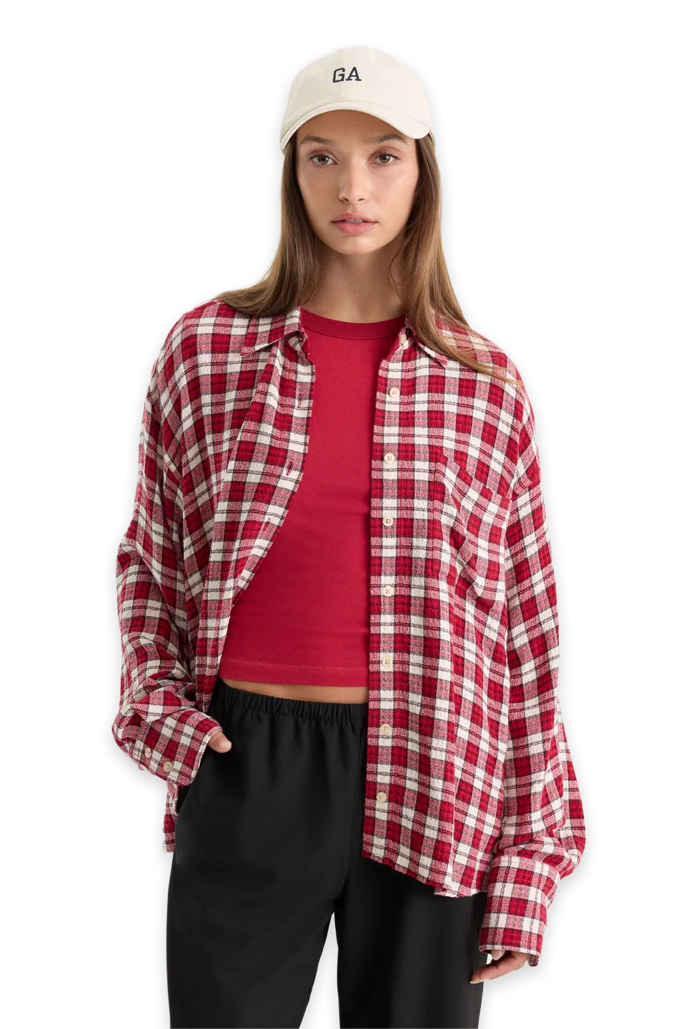 Good American THE CRINKLE EASY SHIRT