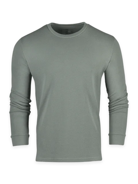 Fresh Clean Threads Mercury Green Thermal Long Sleeve Crew