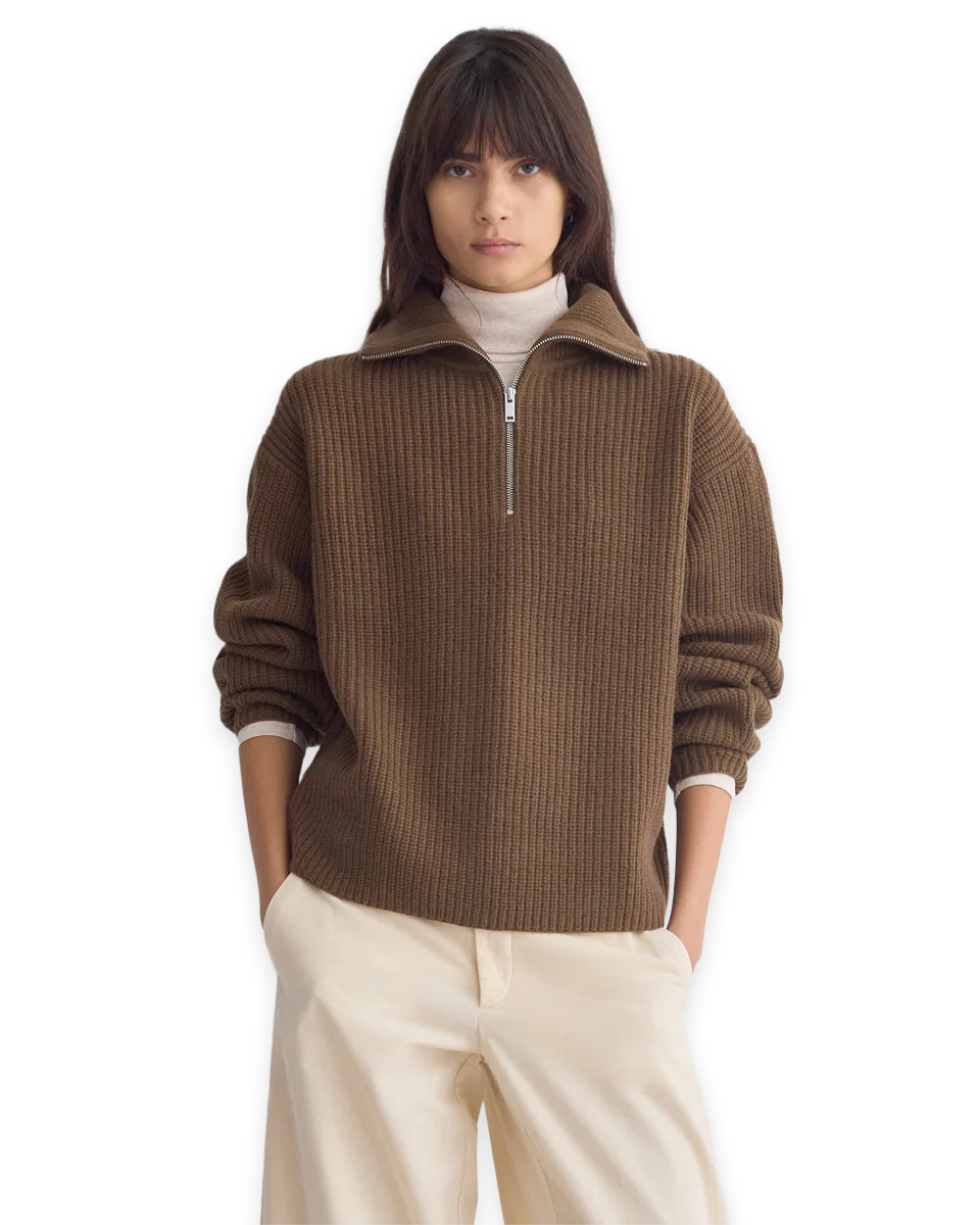 Everlane The Half-Zip Sweater in Luxe Merino