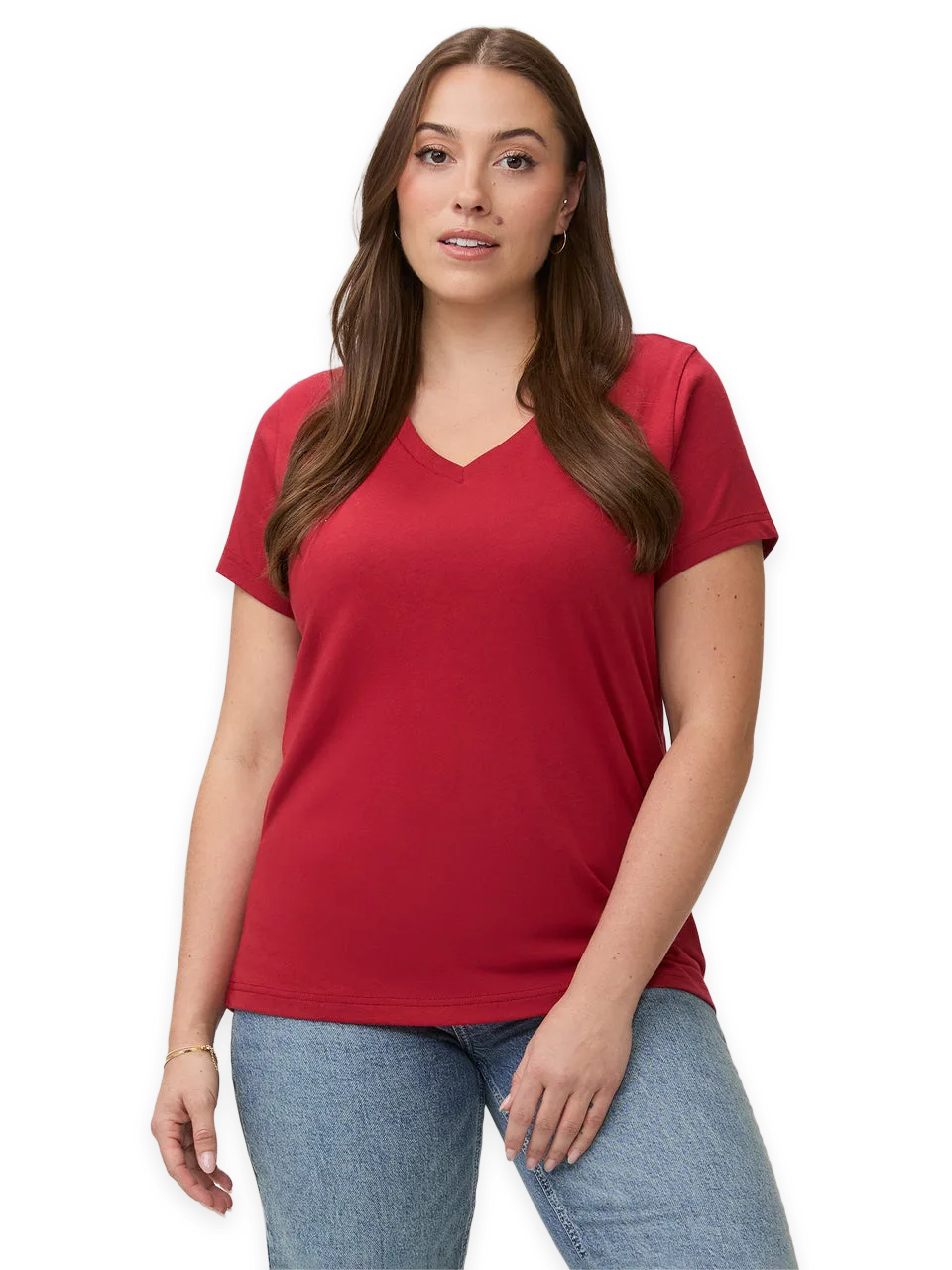 Fresh Clean Threads Chili Everyday V-Neck Tee