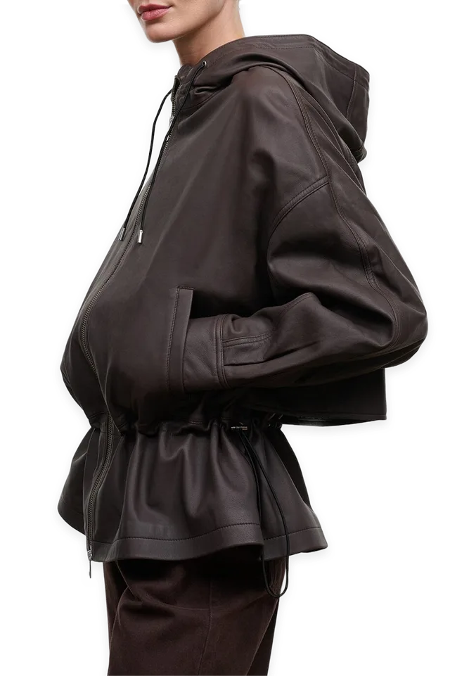 Staud Gondola Leather Jacket · Earth