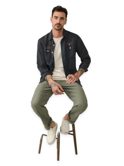 Faherty University of Texas Tried & True Chambray Workshirt