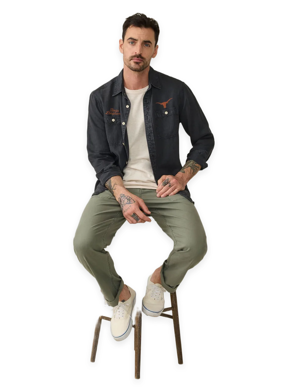 Faherty University of Texas Tried & True Chambray Workshirt