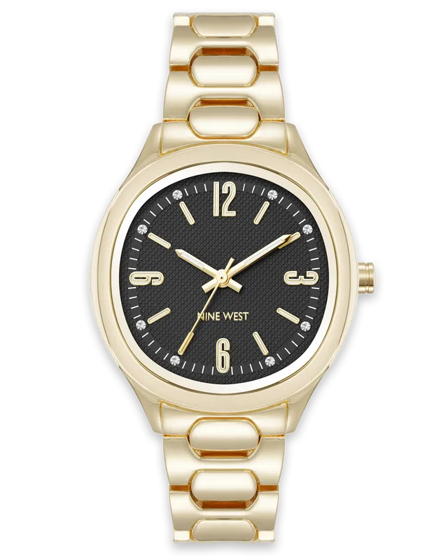 Nine West Round Link Bracelet Watch