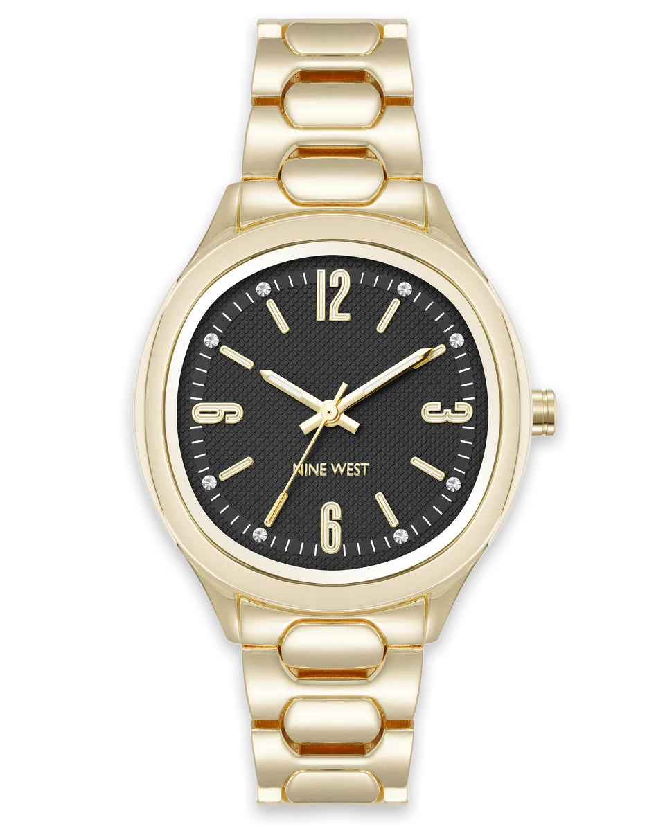 Nine West Round Link Bracelet Watch