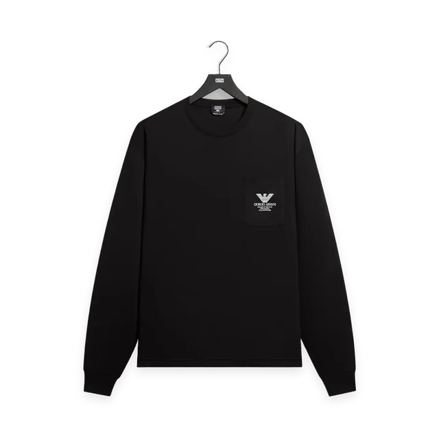 Kith Giorgio Armani & Kith Long Sleeve Pocket Tee · Nero