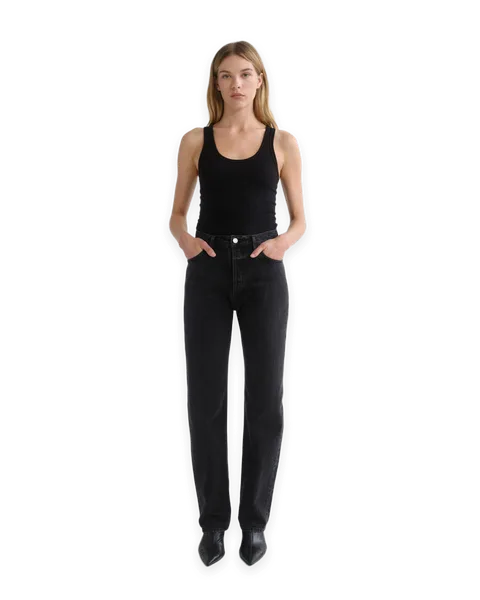 AGOLDE 90's Pinch Waist High Rise Straight Long (Weightless)