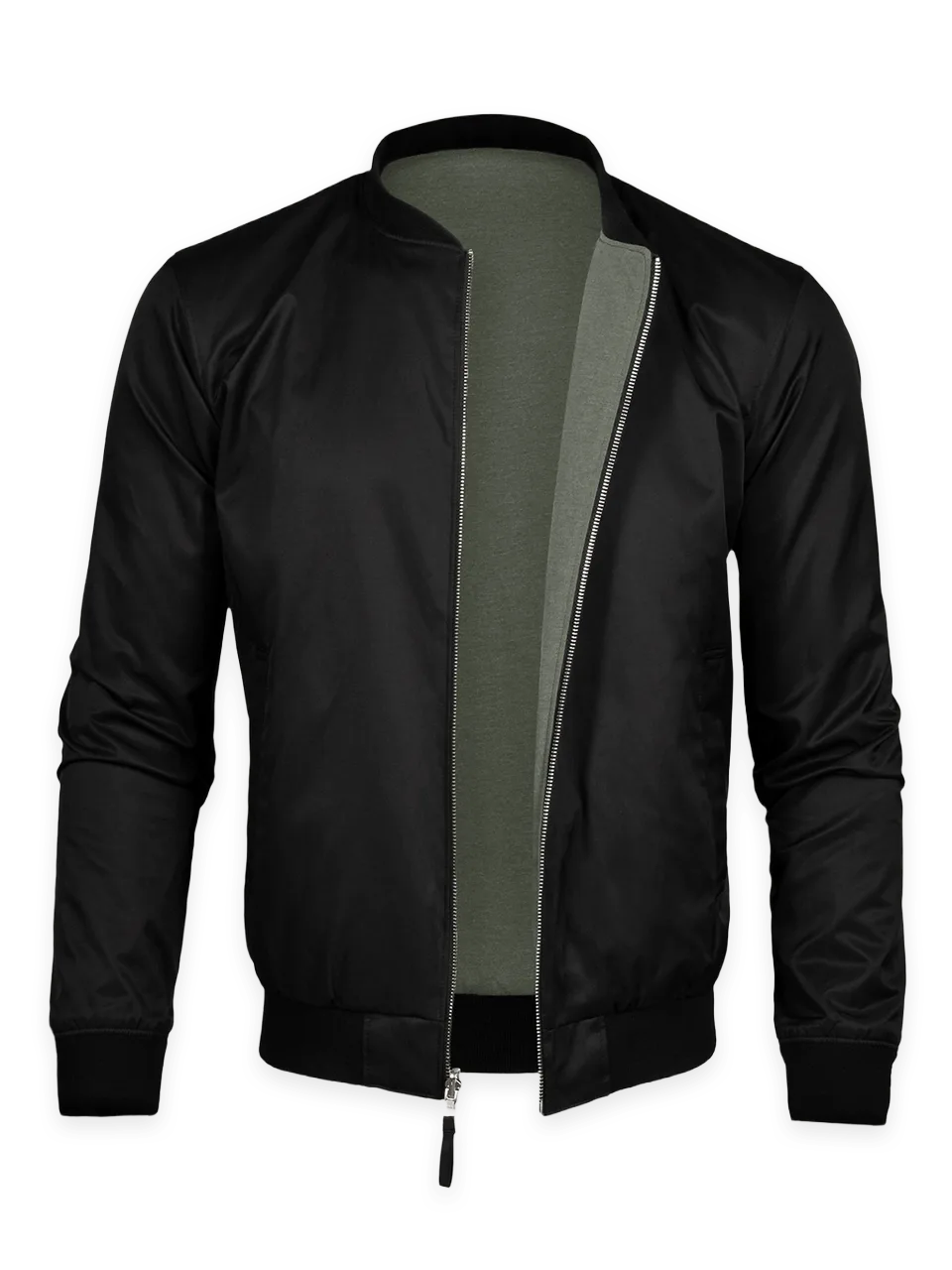 Fresh Clean Threads Mercury Green Reversible Bomber Jacket