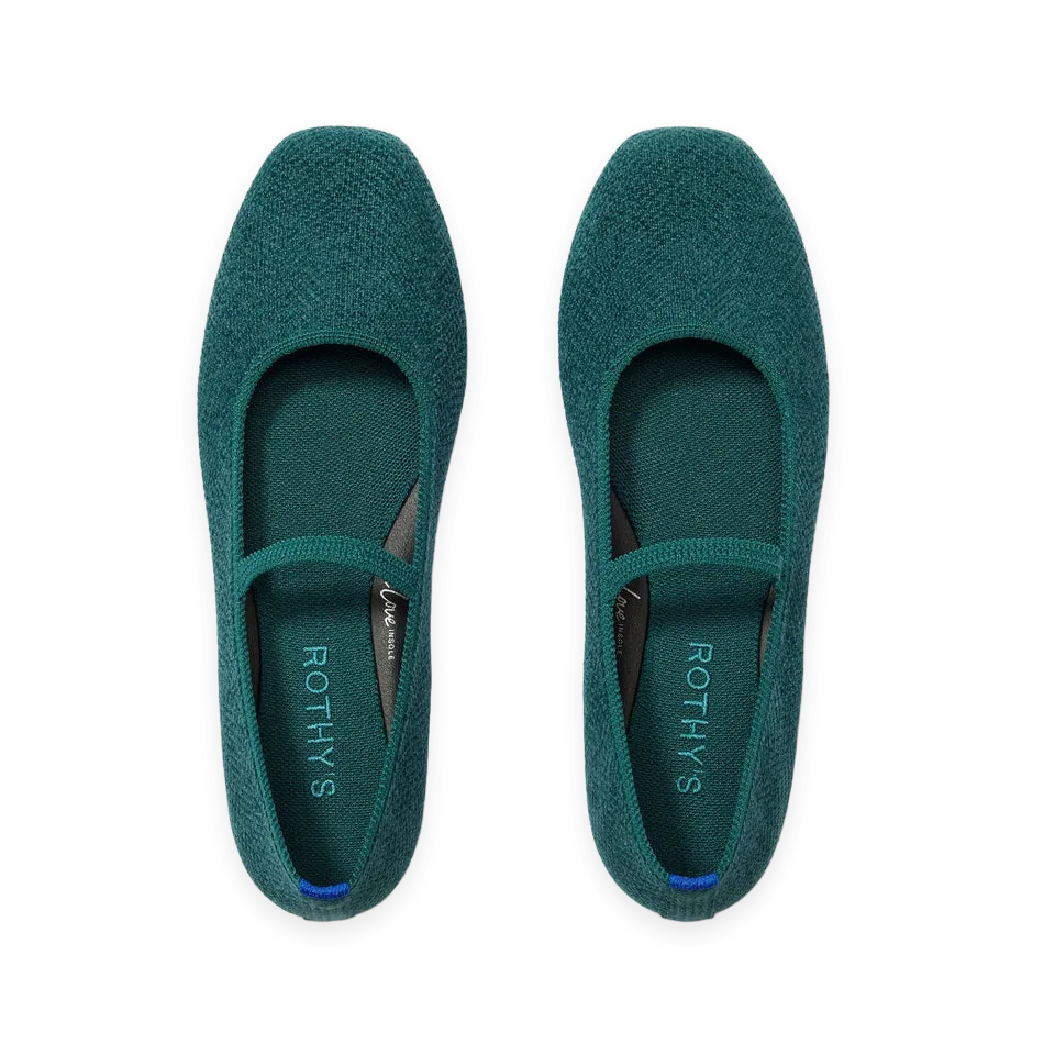 Rothy's The Max Square Mary Jane · ReVelvet™ Everglade