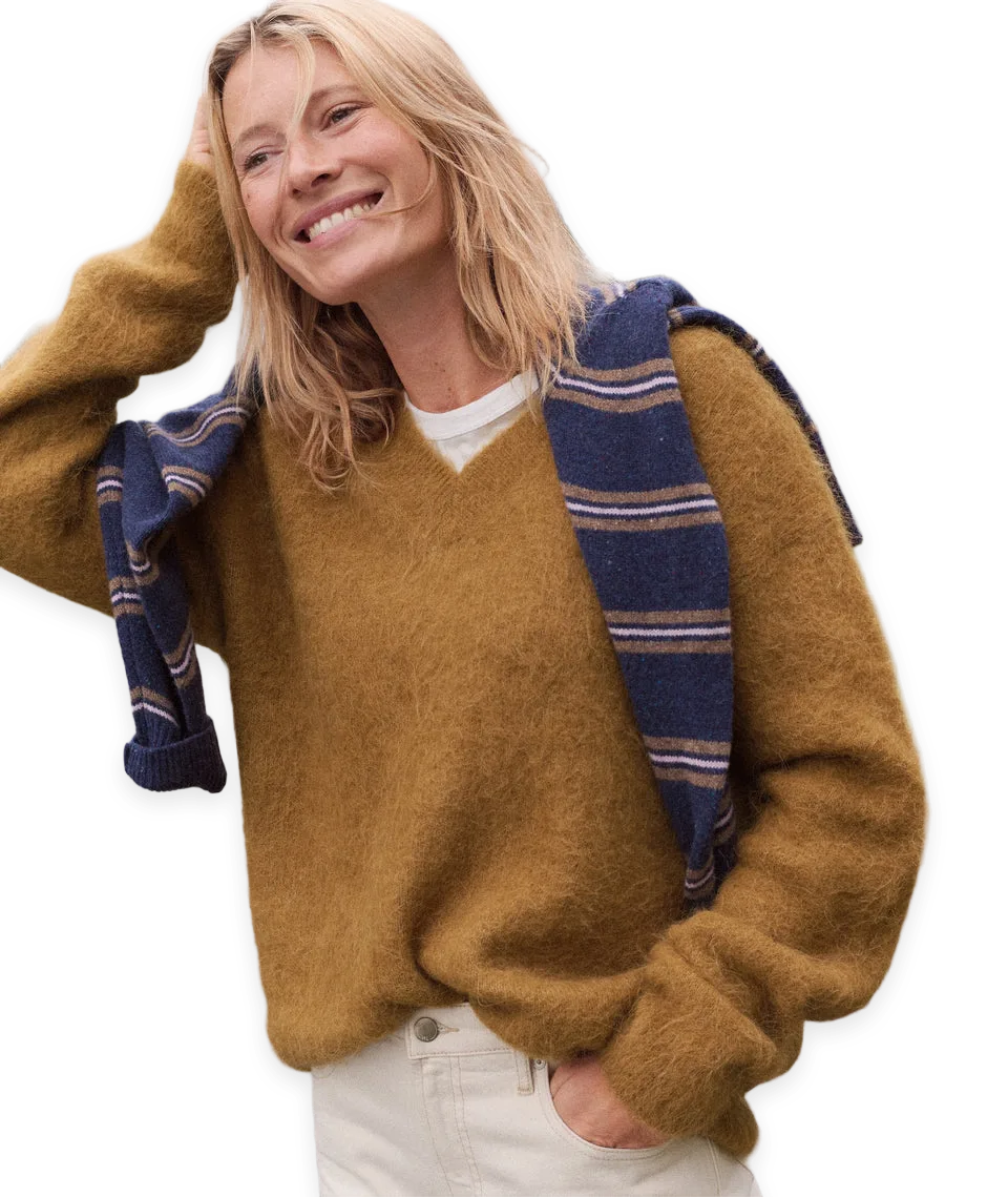 Marine Layer Suri Alpaca V-Neck Sweater