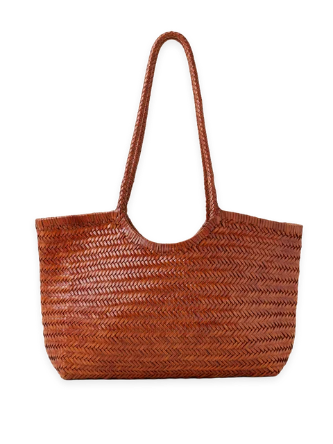 Faherty Woven Leather Tote
