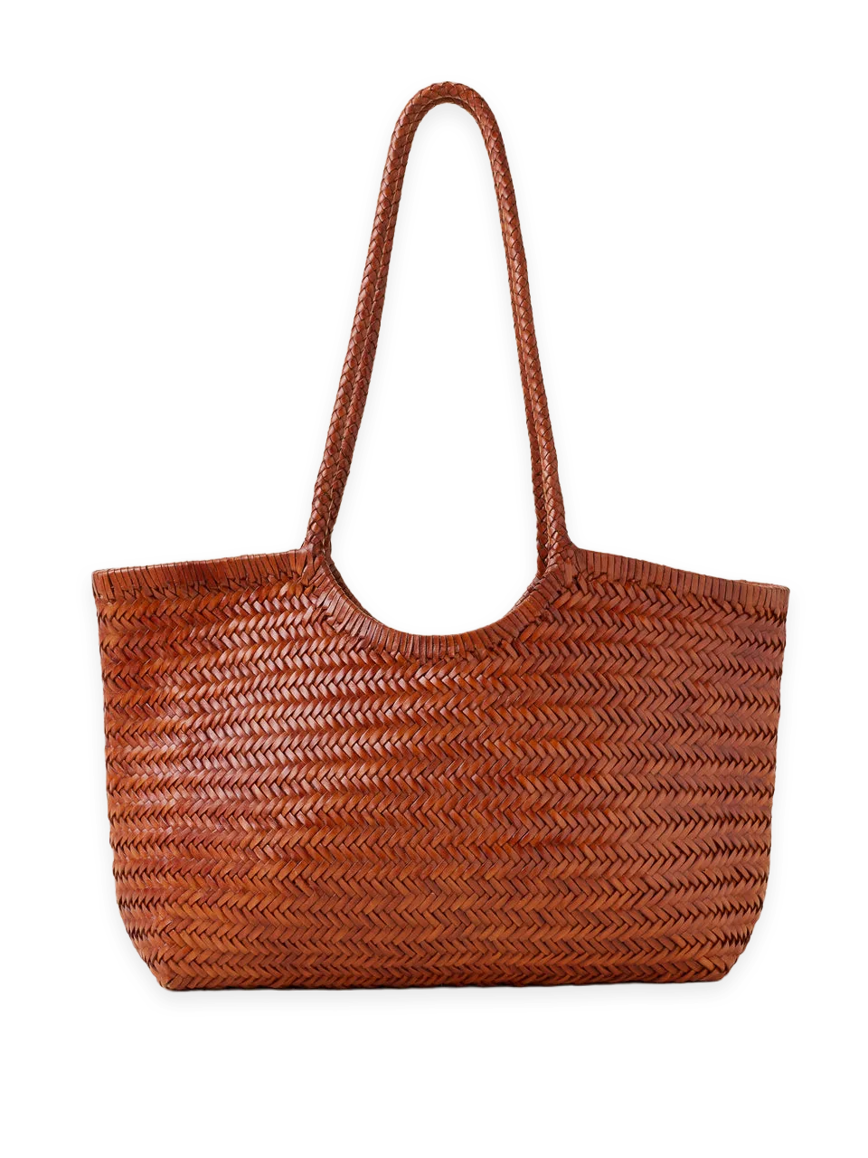 Faherty Woven Leather Tote