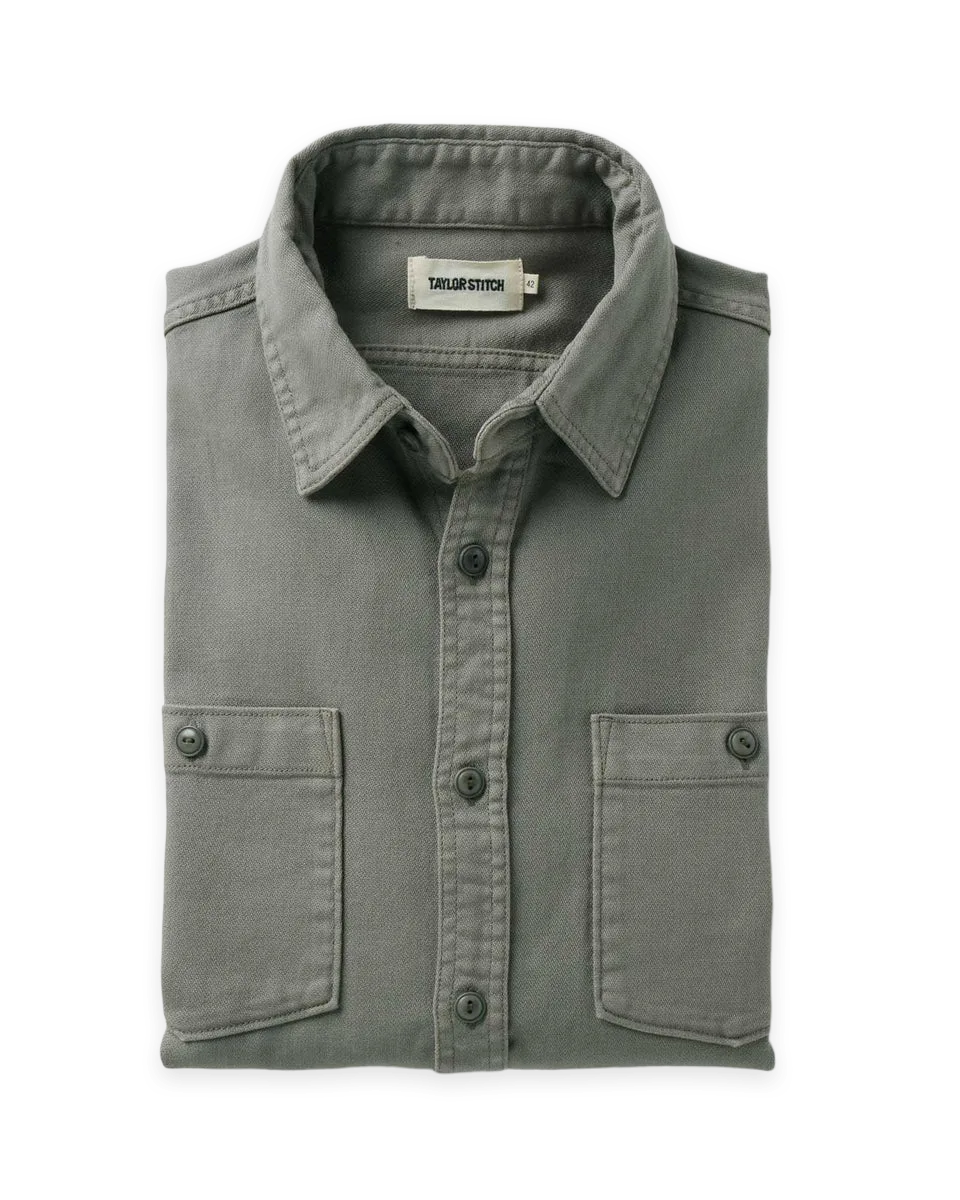 Taylor Stitch The Dispatch Shirt in Smoked Olive Broken Twill