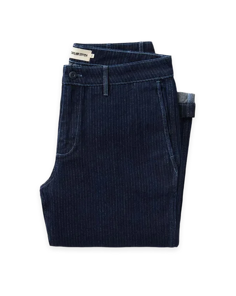 Taylor Stitch The Camden Pant in Rinsed Indigo Roped Denim