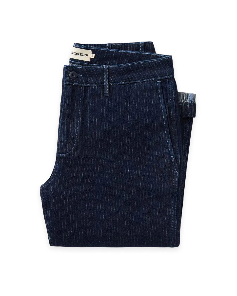 Taylor Stitch The Camden Pant in Rinsed Indigo Roped Denim