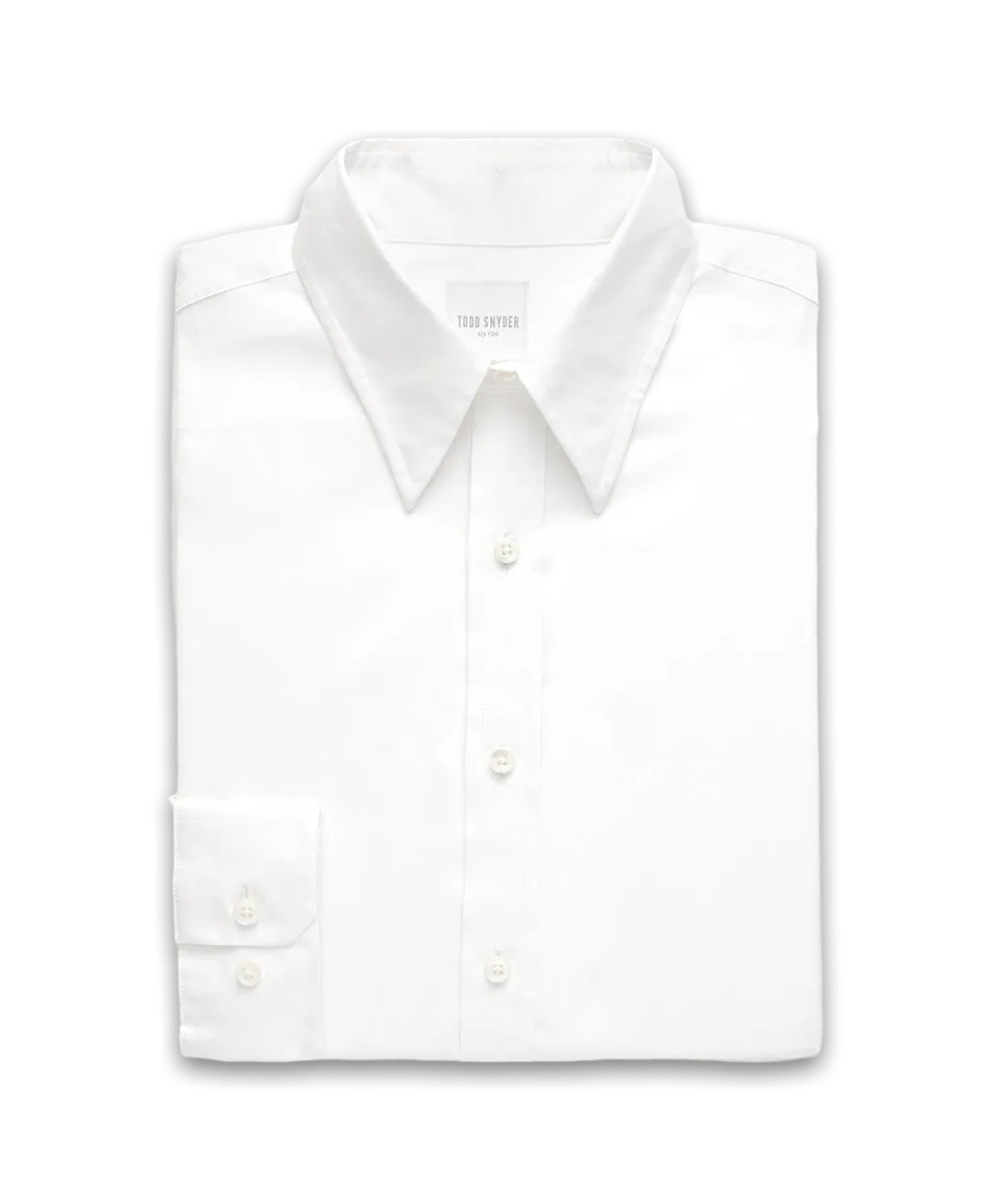 Todd Snyder Cotton Poplin Long Point Collar Dress Shirt