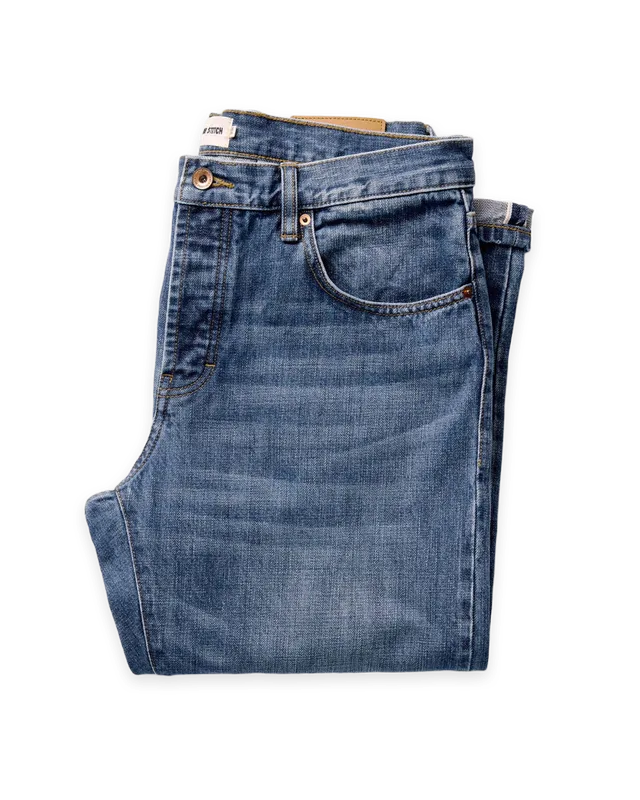 Taylor Stitch The Straight Jean in Mid Wash Organic Selvedge
