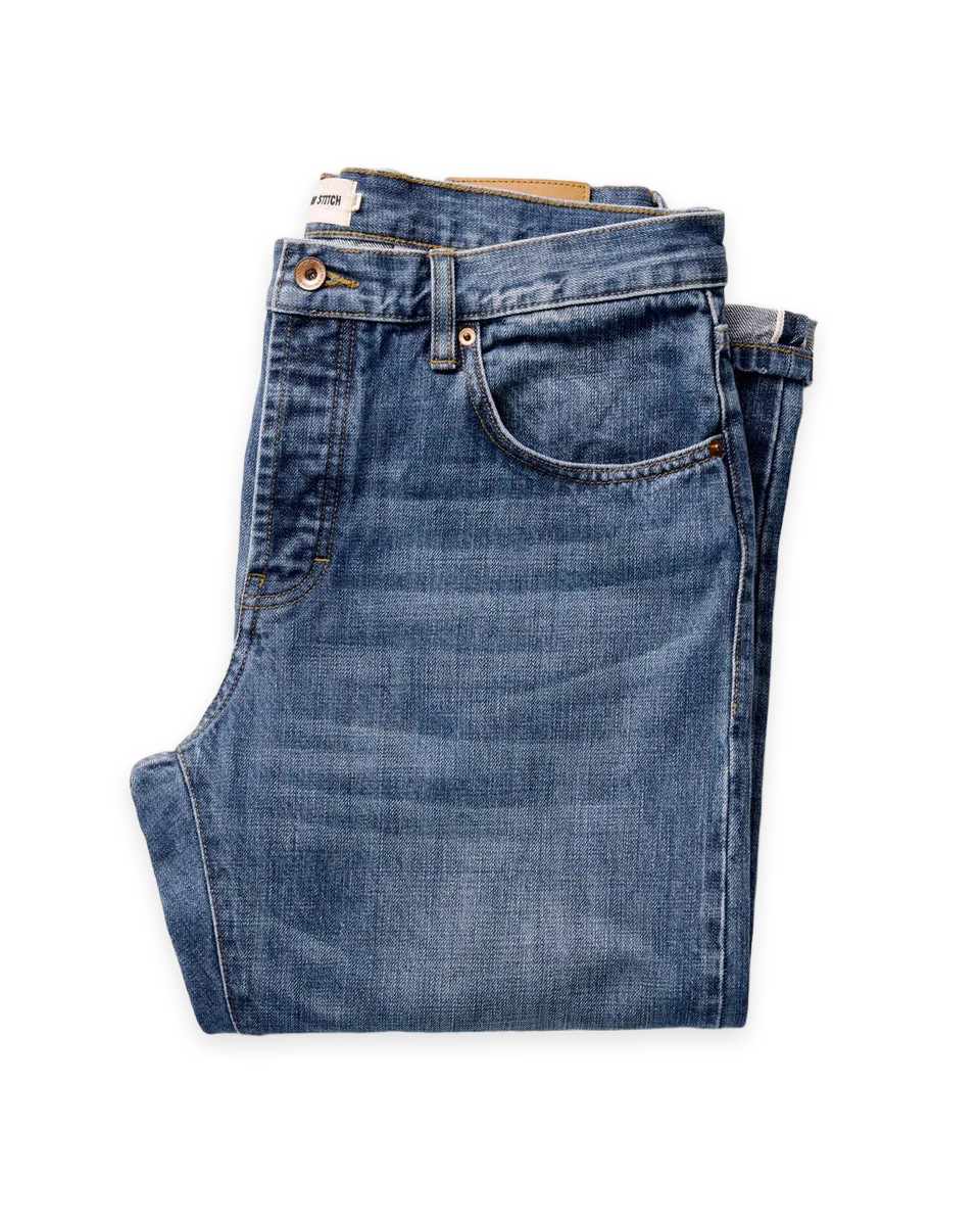 Taylor Stitch The Straight Jean in Mid Wash Organic Selvedge