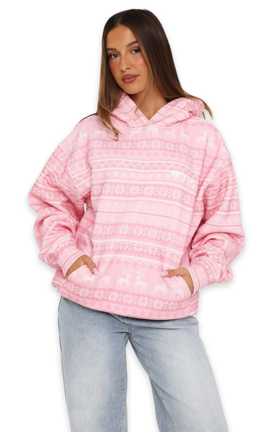 White Fox Warm & Cosy Oversized Hoodie Pink, photo 4