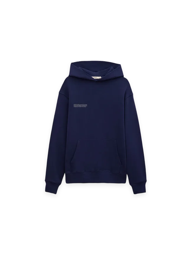 Pangaia Mens Midweight Hoodie—Ocean Navy