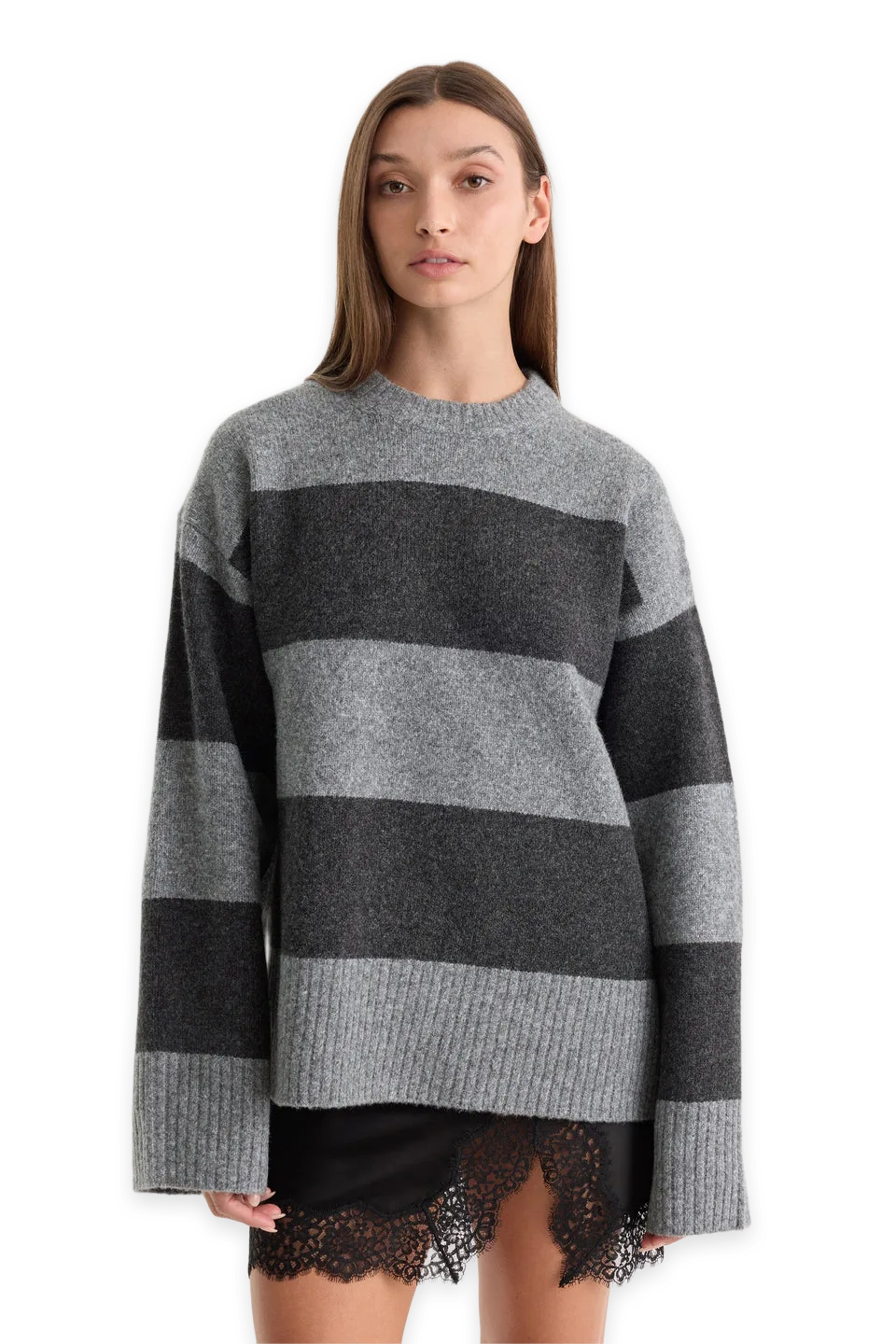 Good American THE OVERSIZED CREW SWEATER