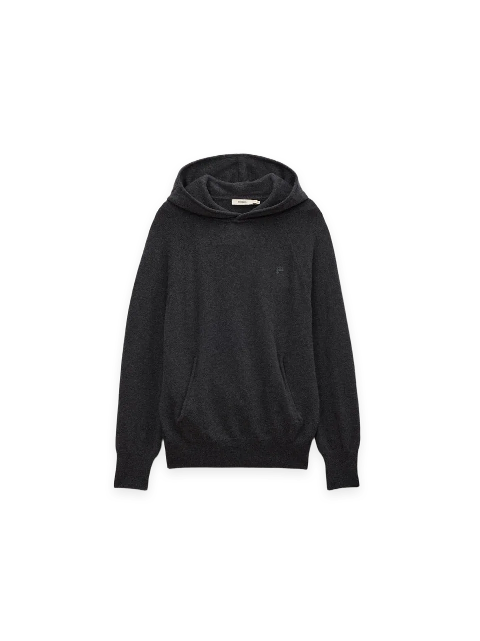 Pangaia Mens Cashmere and Merino Wool Blend Hoodie—Dark Grey Marl