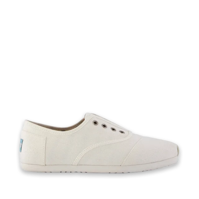 TOMS Womens Cordones Plus Sneaker White Canvas