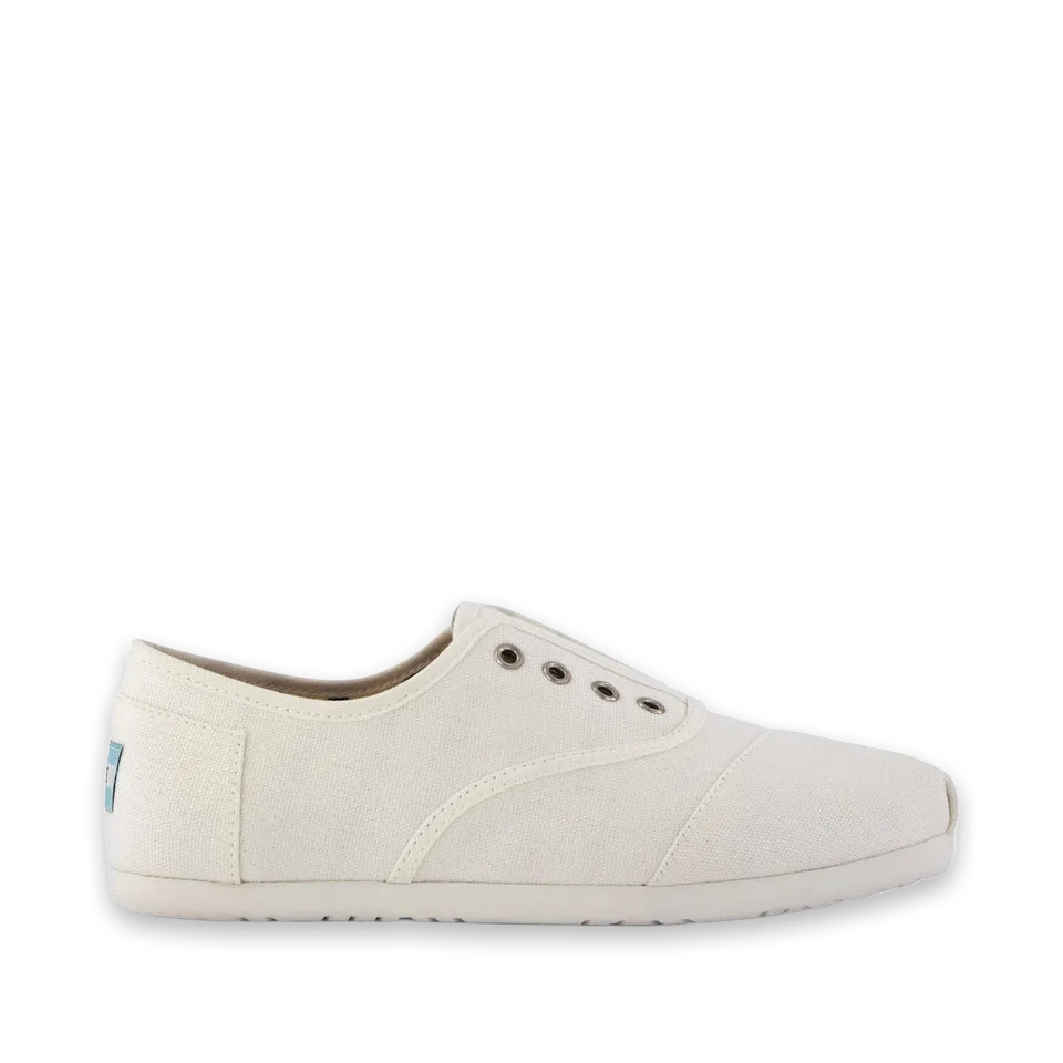 TOMS Womens Cordones Plus Sneaker White Canvas