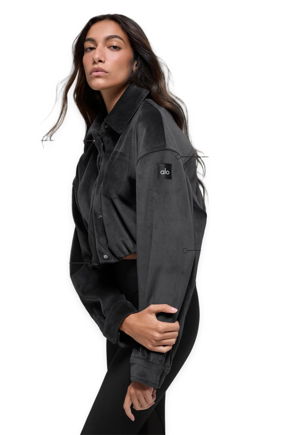 Alo Ribbed Velour Cropped Mountain Side Jacket, photo 2