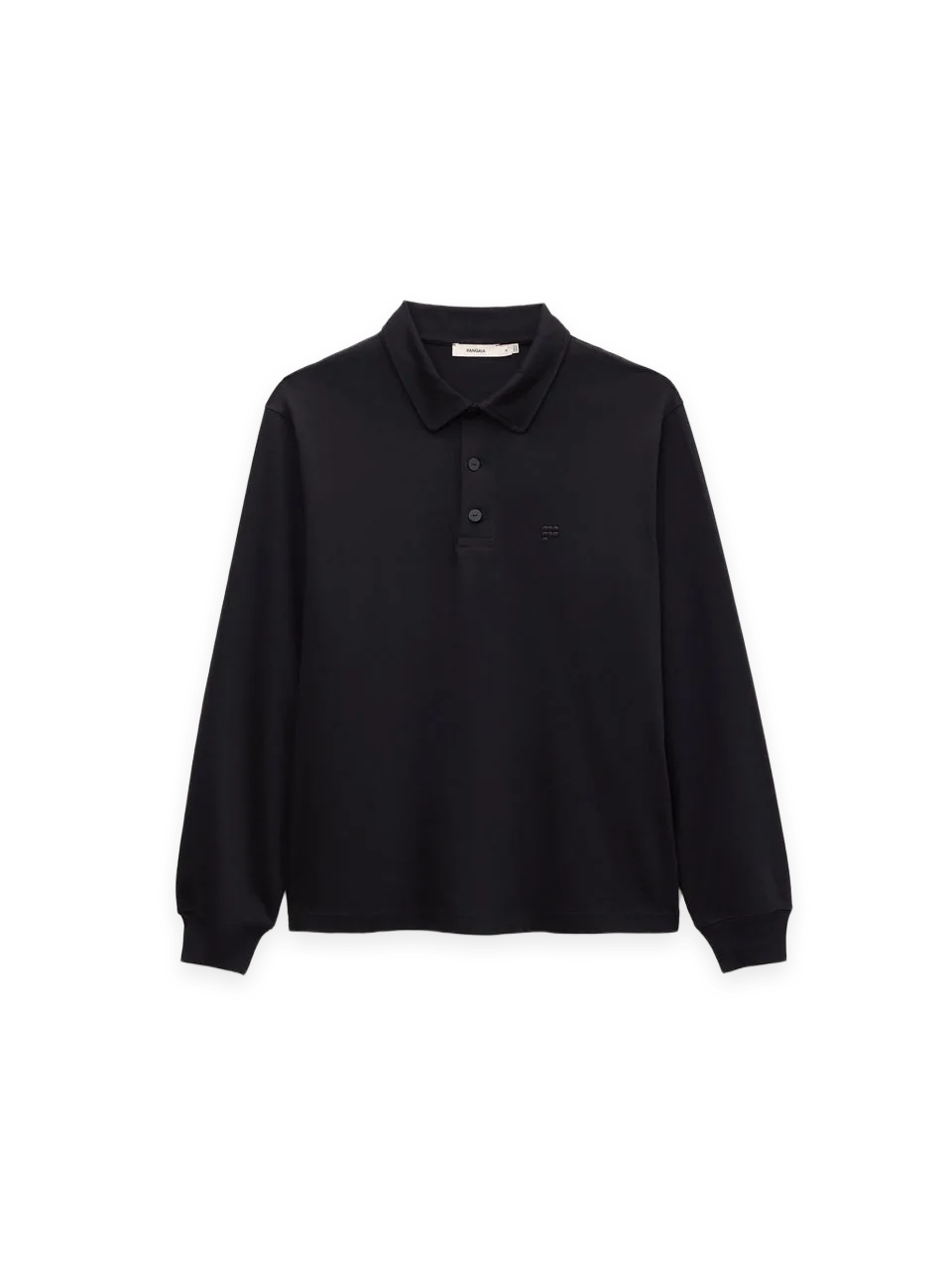 Pangaia Mens Interlock Polo Sweatshirt—Black