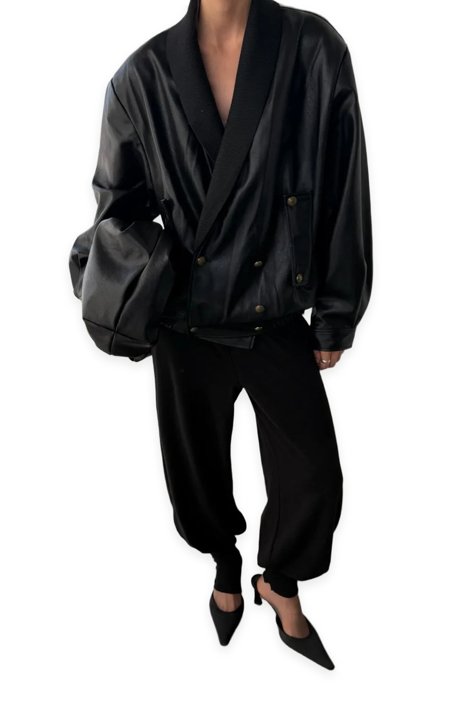 Oak + Fort RIBBED FOLDOVER PANTS WITH CUFF DETAIL