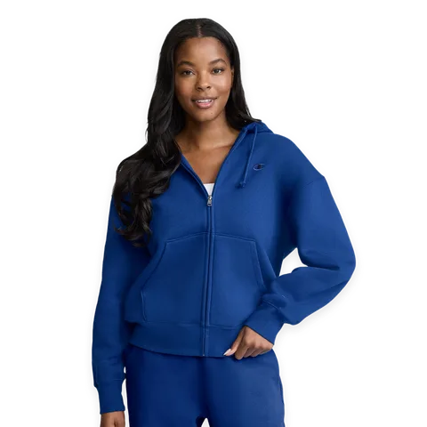 Champion Powerblend Fleece Zip-Up Hoodie, C Logo