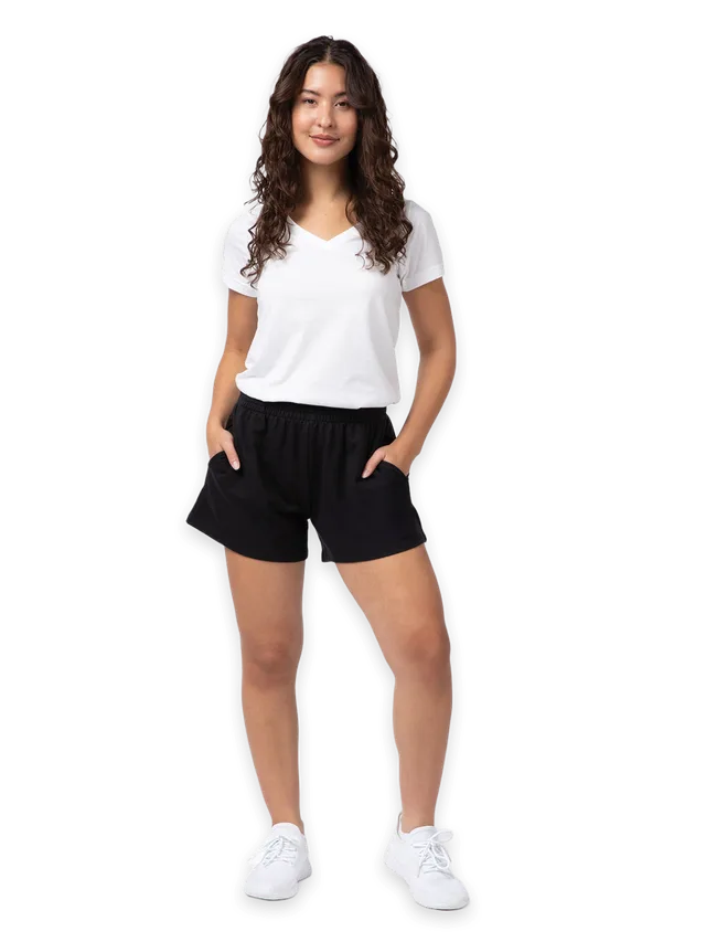 Fresh Clean Threads Women's Black Terry Lounge Shorts