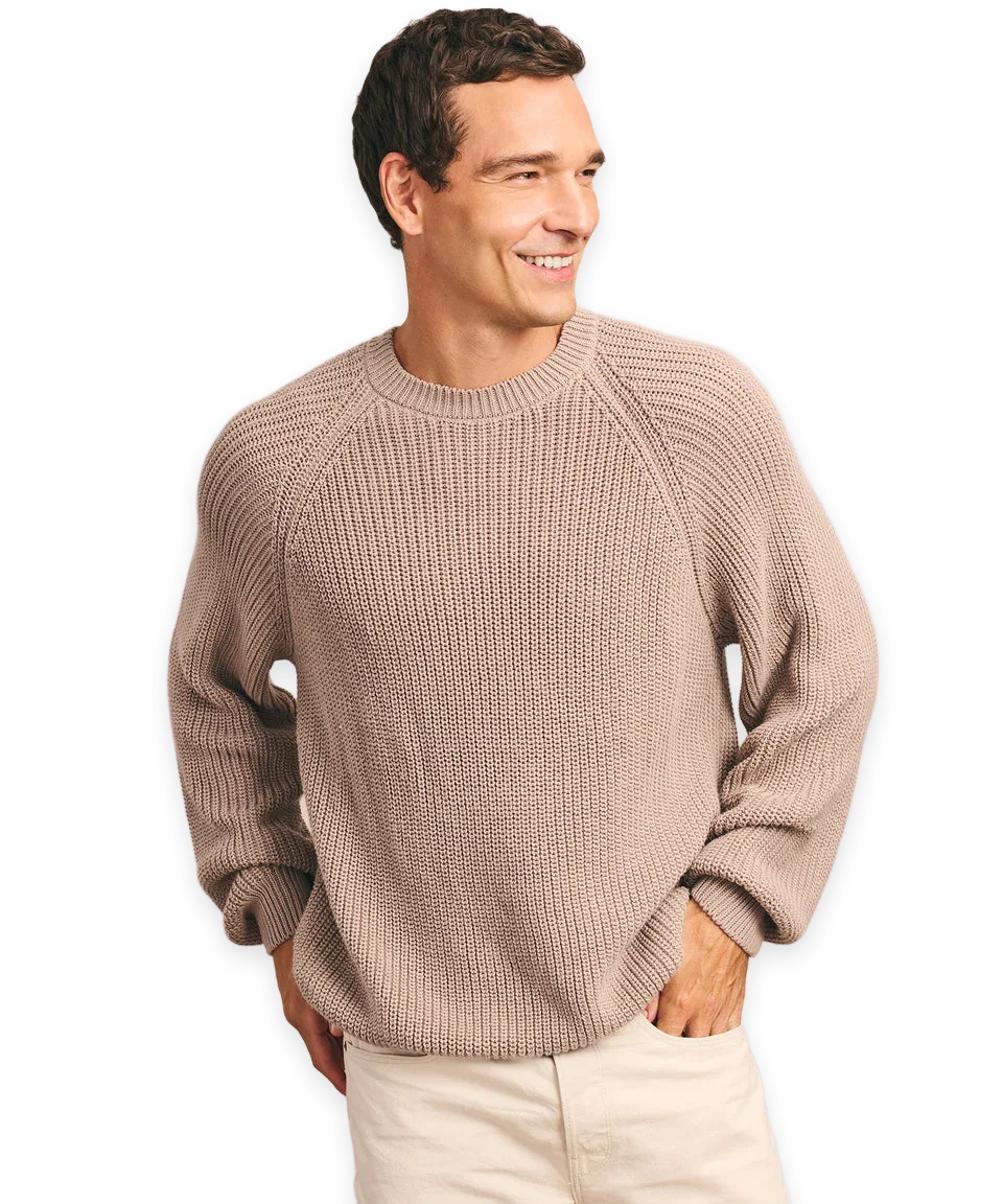 Naadam Cotton Fisherman Raglan Crewneck Sweater